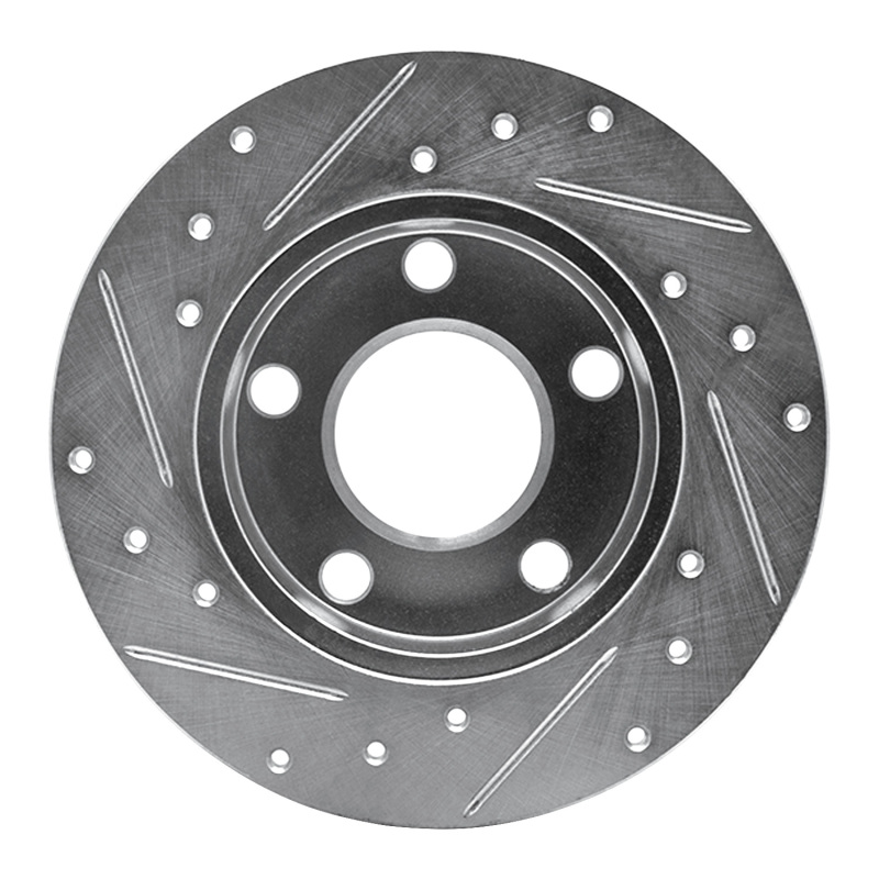 Audi A6 Quattro Brake Rotor (1) - Rear Right - R1 Concepts - Drilled & Slotted - Silver - `98-`01